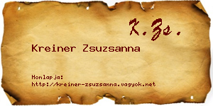 Kreiner Zsuzsanna névjegykártya